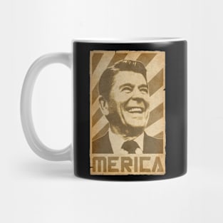 Merica Ronald Reagan Retro Propaganda Mug